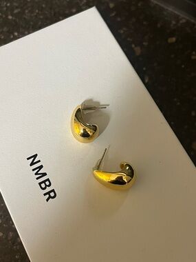 Brinker + Eliza Polished Gold Crescent Hoop Earrings